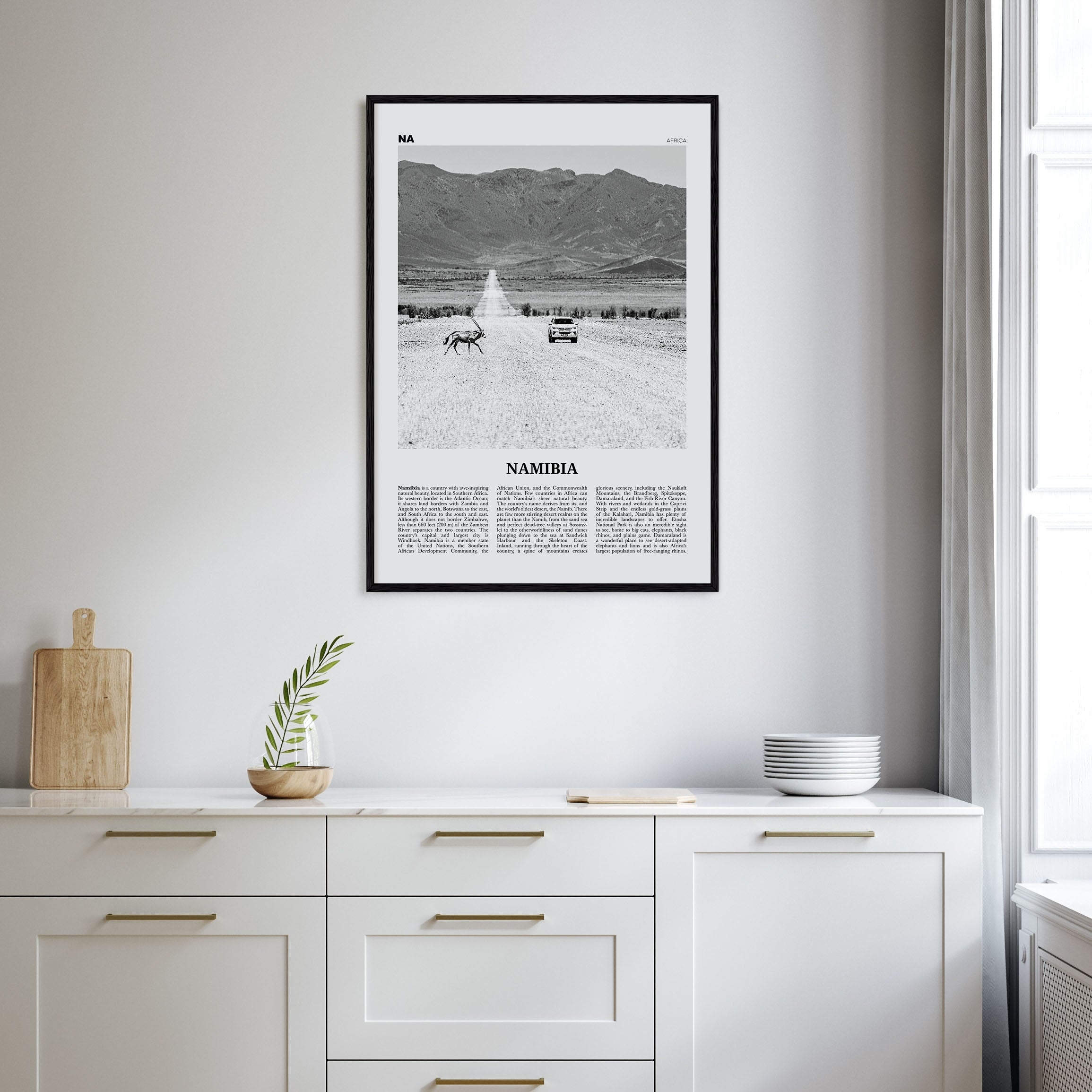 Namibia Travel B&W Poster