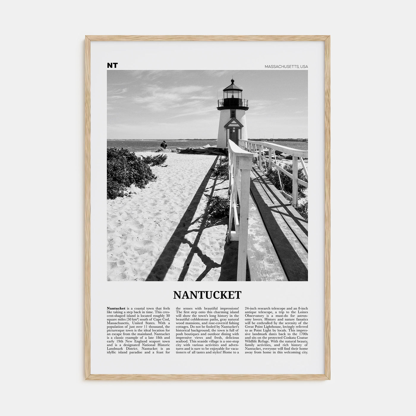 Nantucket Travel B&W Poster