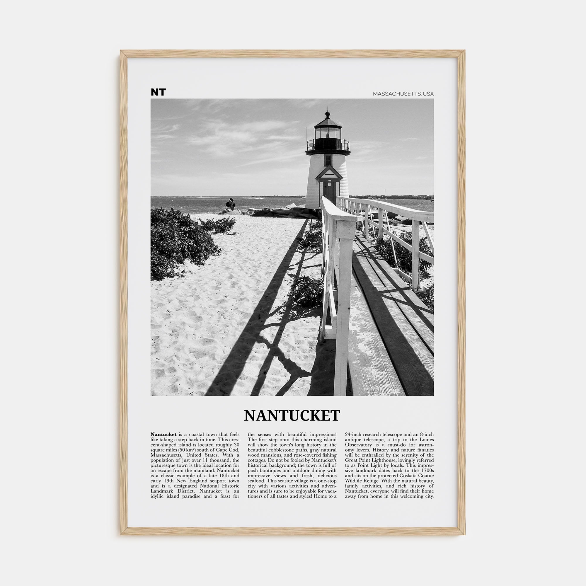 Nantucket Travel B&W Poster