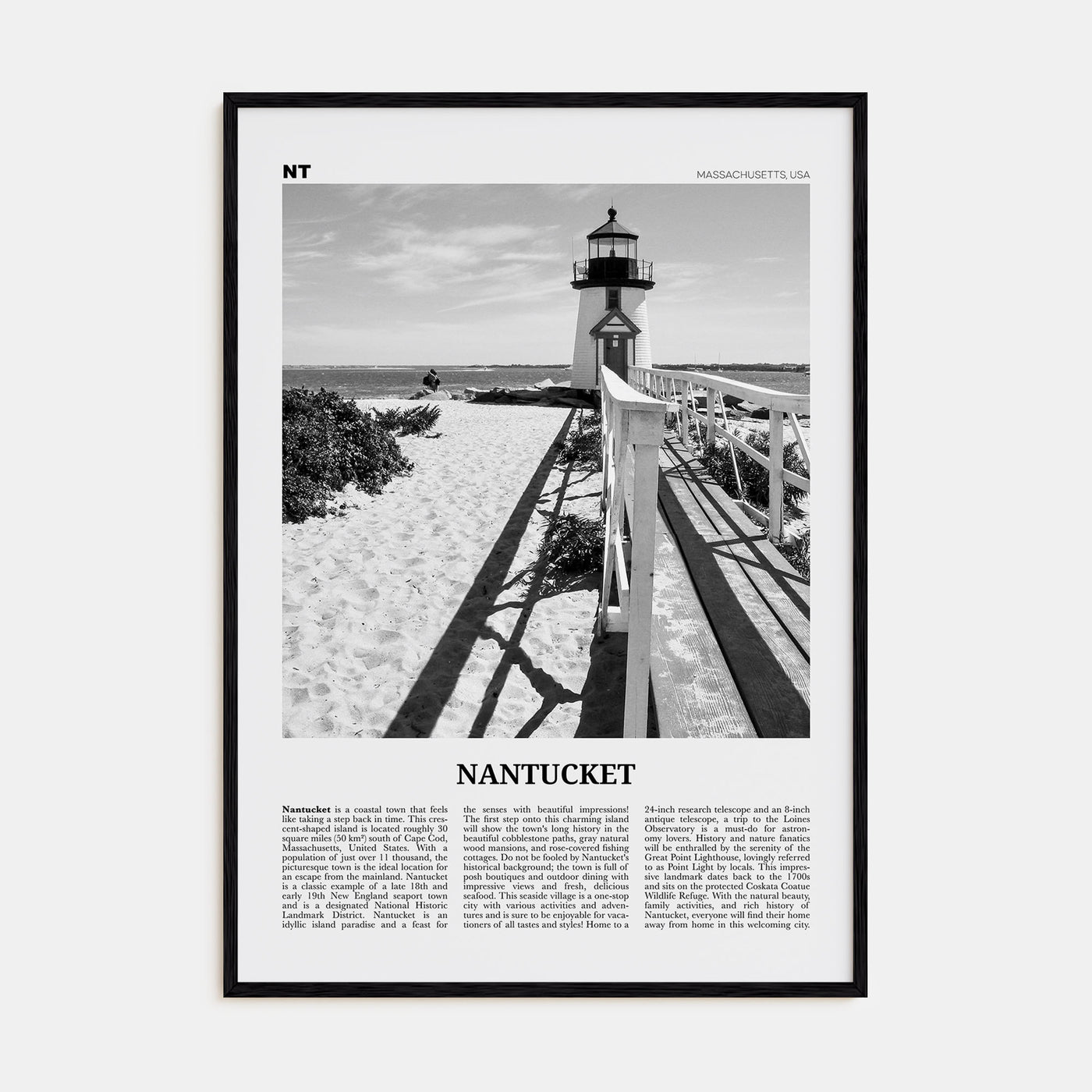 Nantucket Travel B&W Poster