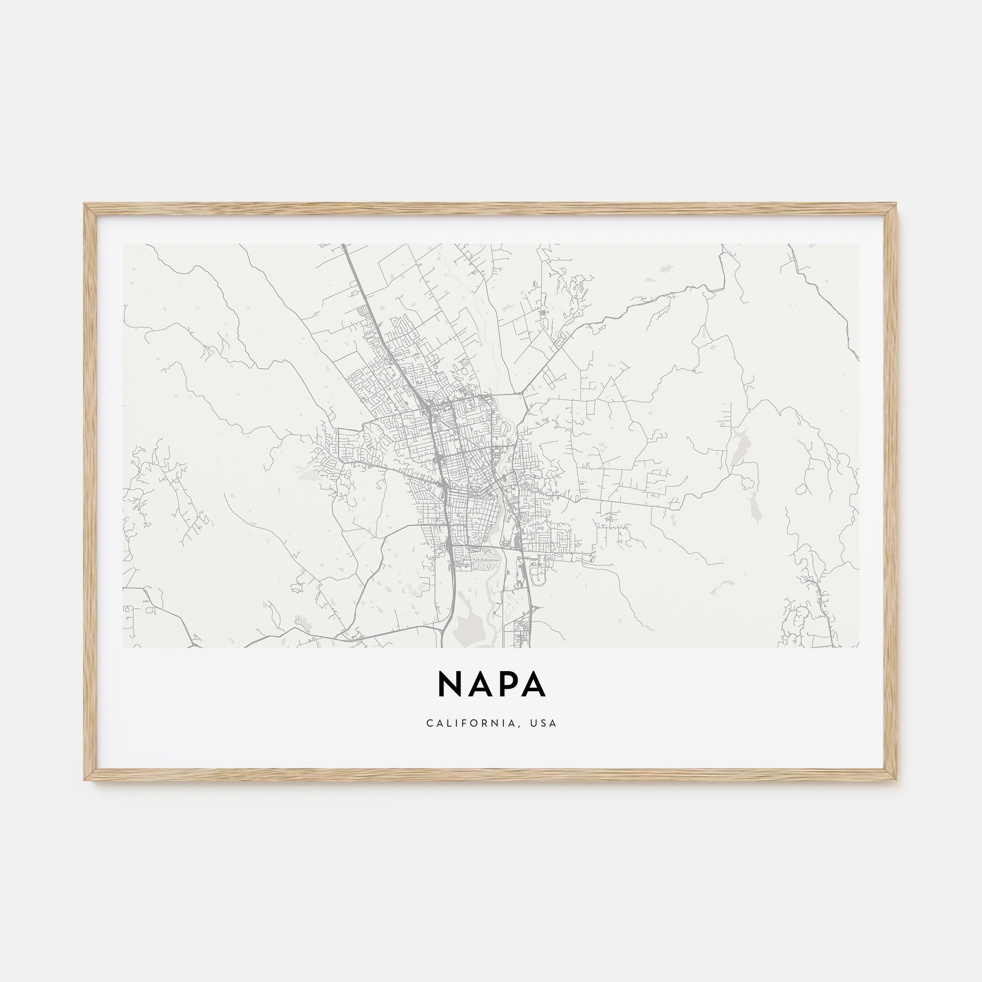 Napa Map Landscape Poster