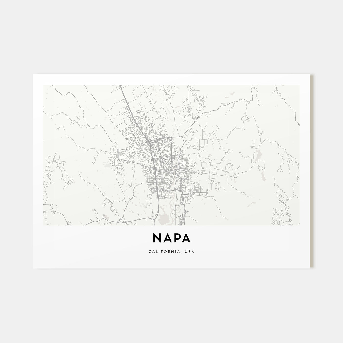 Napa Map Landscape Poster