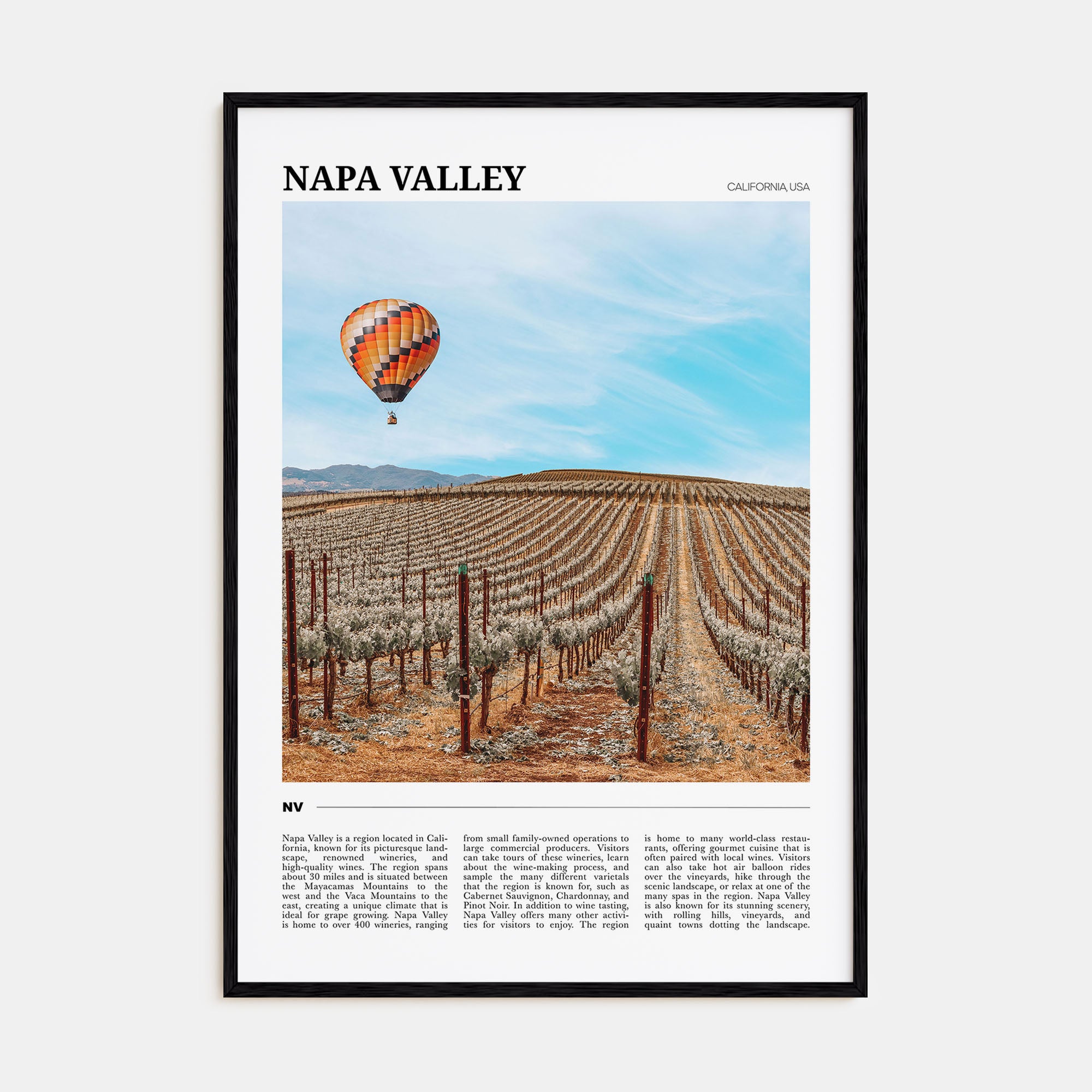 Napa Valley Travel Color Poster