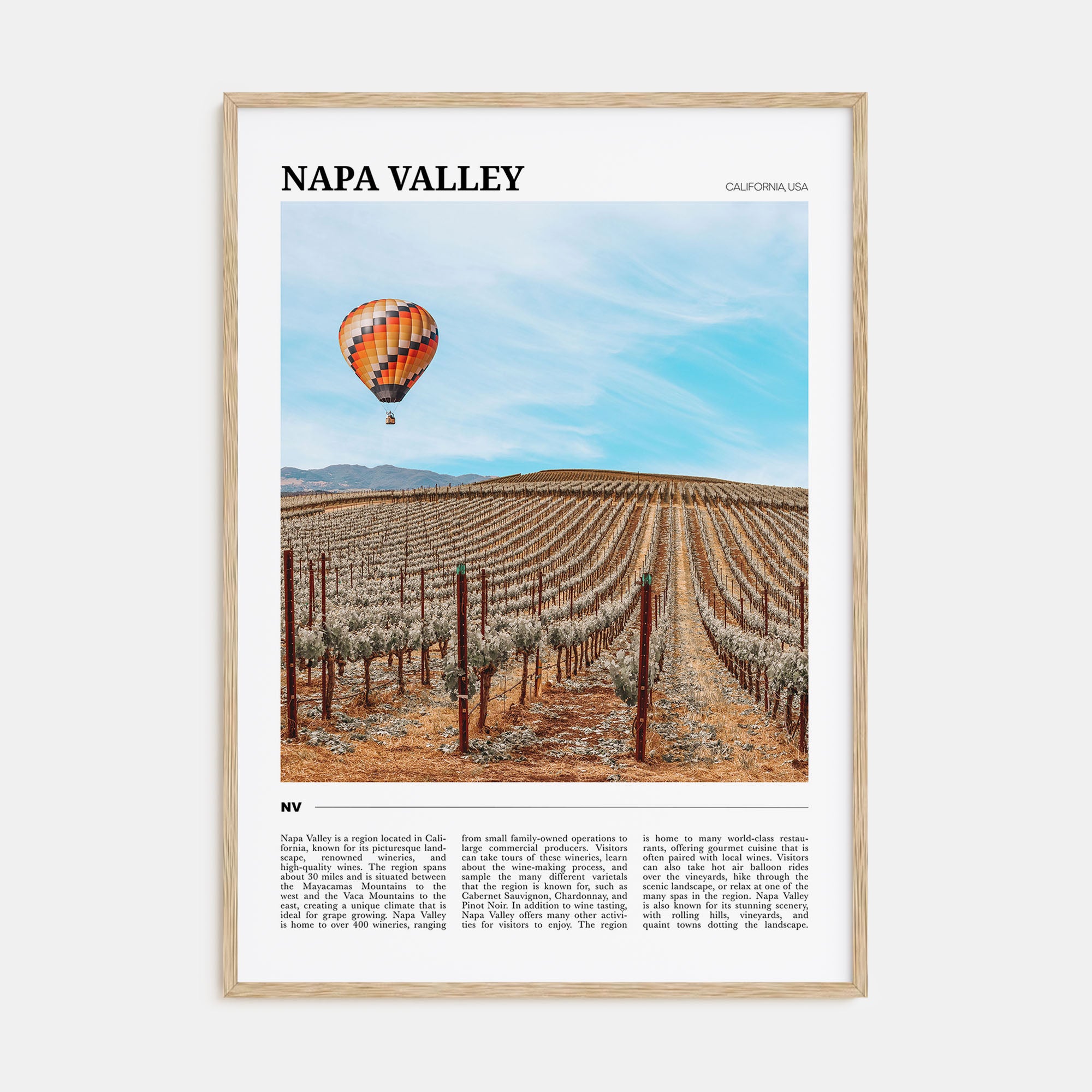 Napa Valley Travel Color Poster