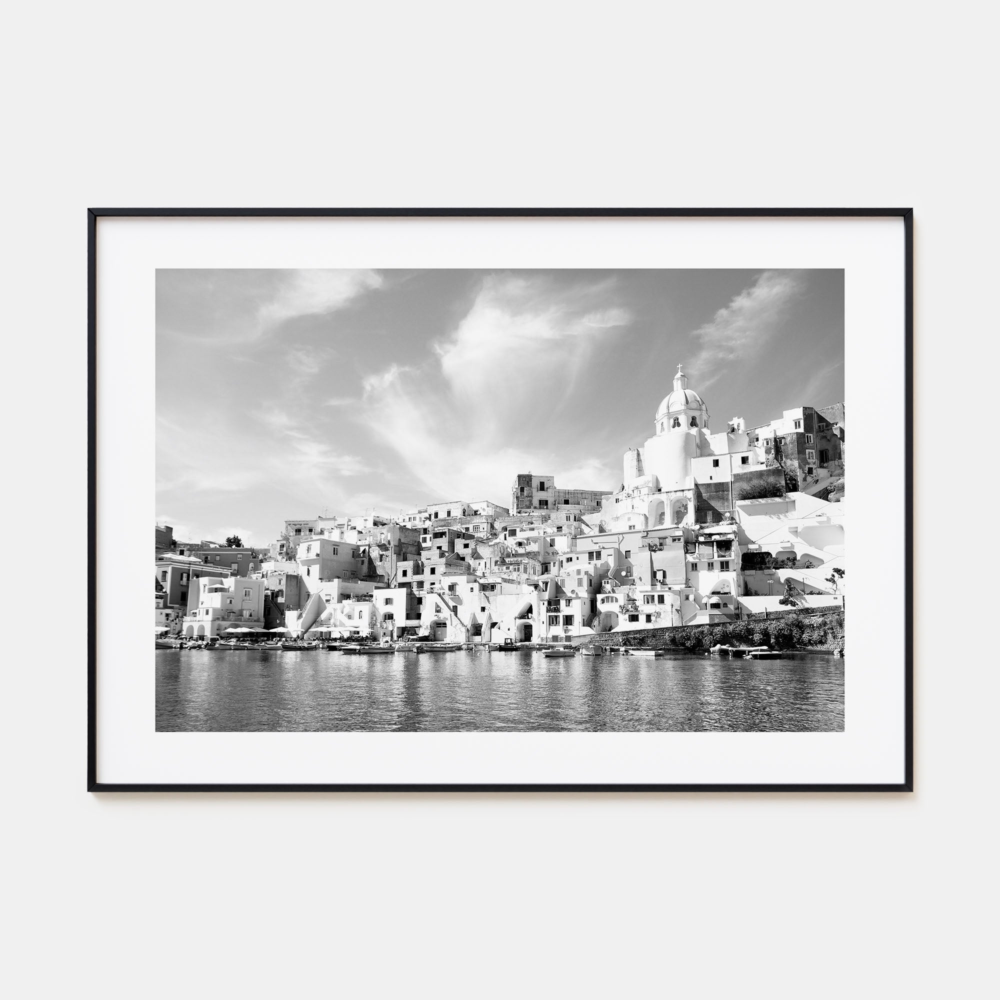 Naples, Italy Landscape B&W Poster