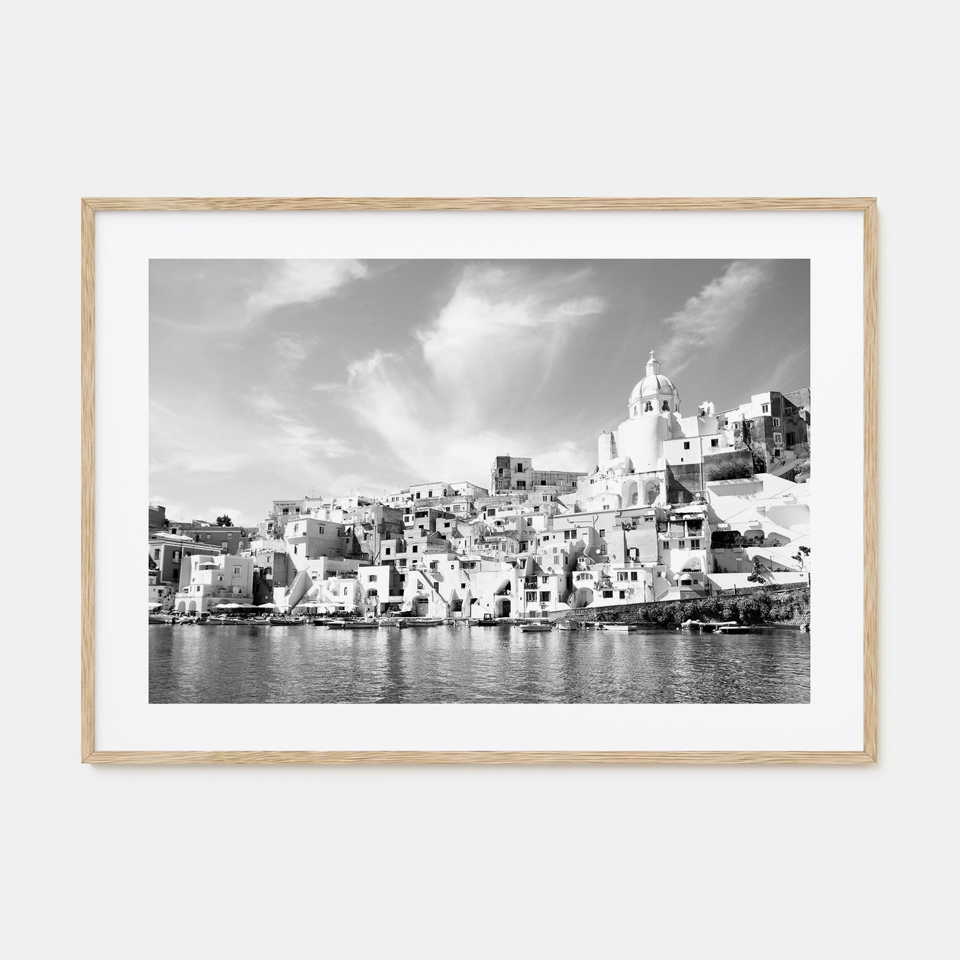 Naples, Italy Landscape B&W Poster