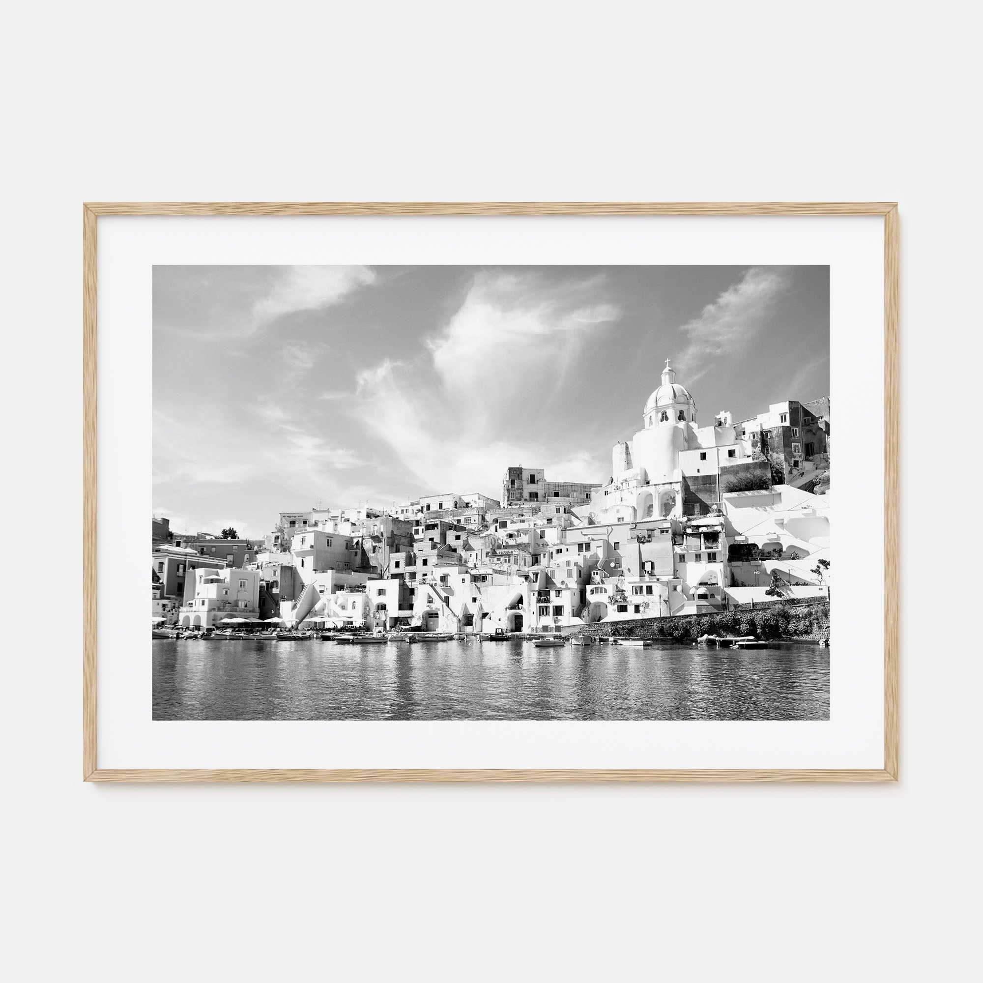 Naples, Italy Landscape B&W Poster