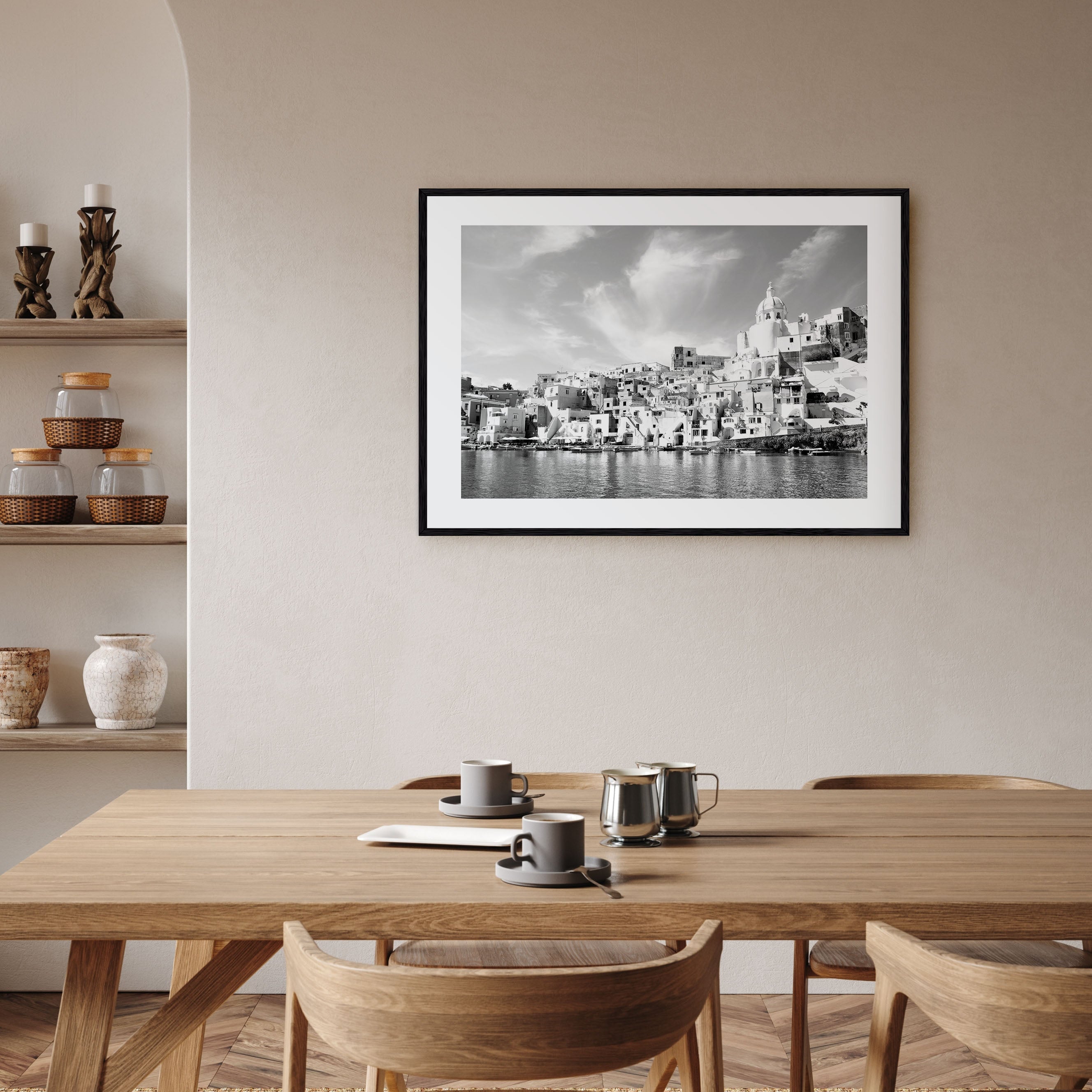 Naples, Italy Landscape B&W Poster
