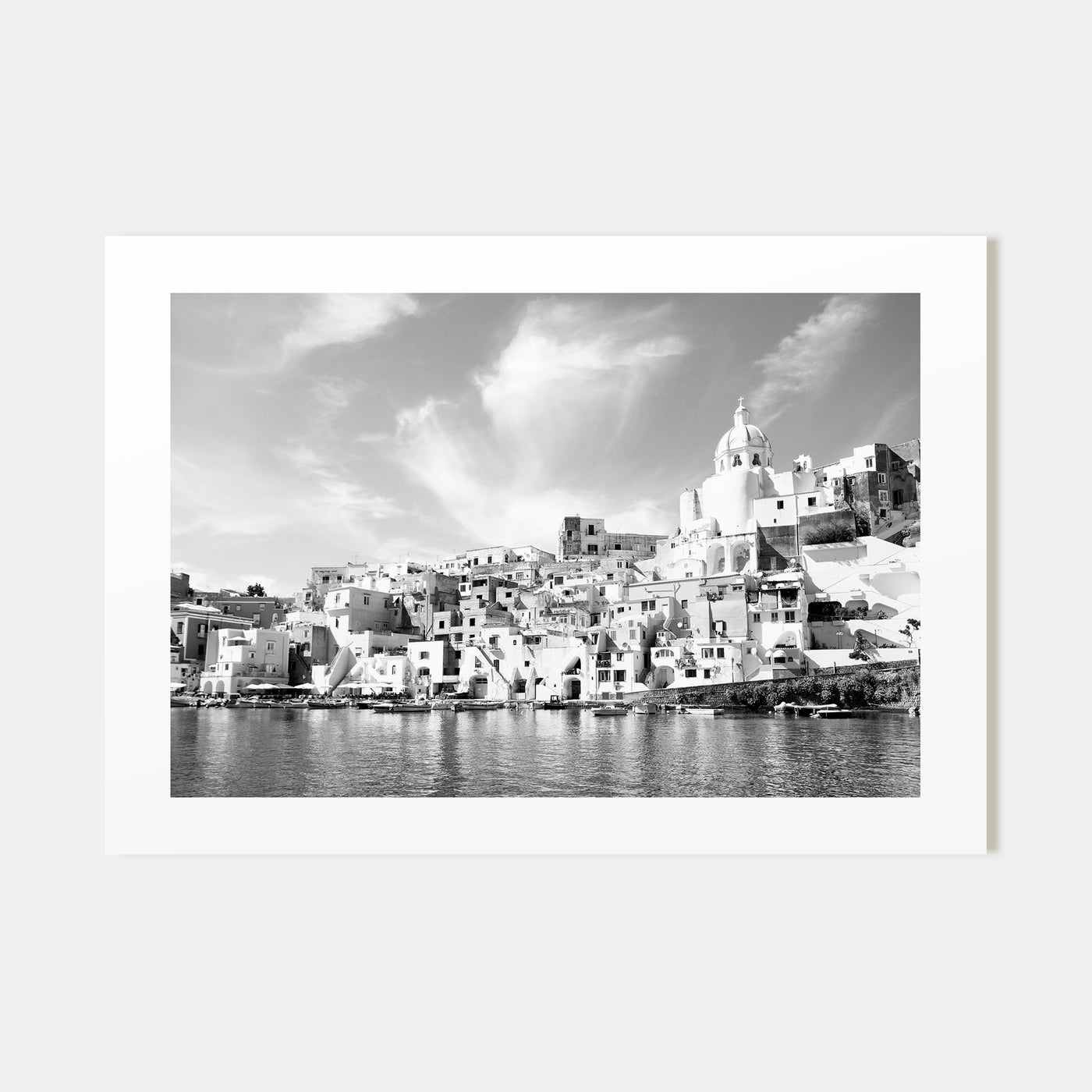 Naples, Italy Landscape B&W Poster