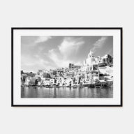 Naples, Italy Landscape B&W Poster
