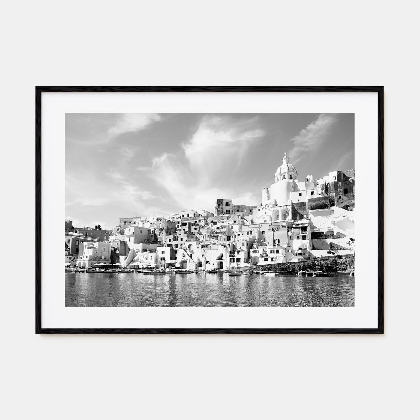 Naples, Italy Landscape B&W Poster