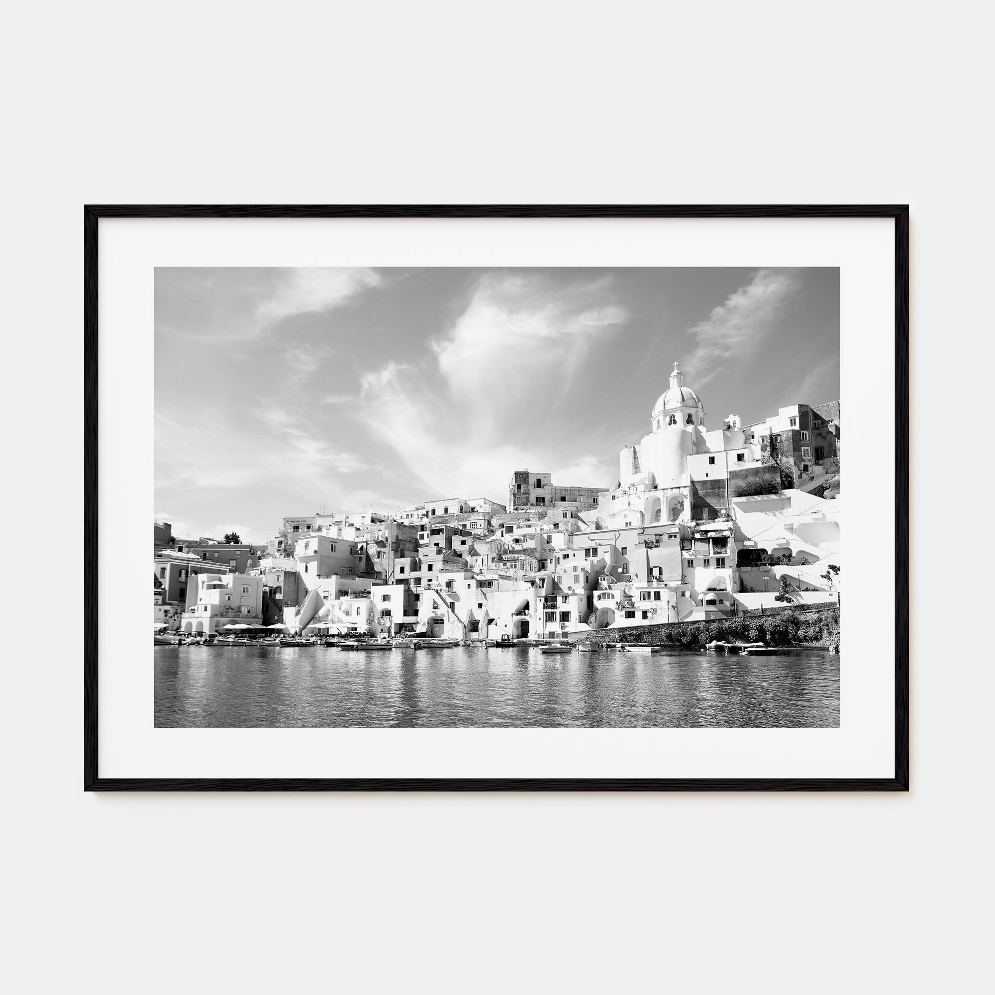Naples, Italy Landscape B&W Poster