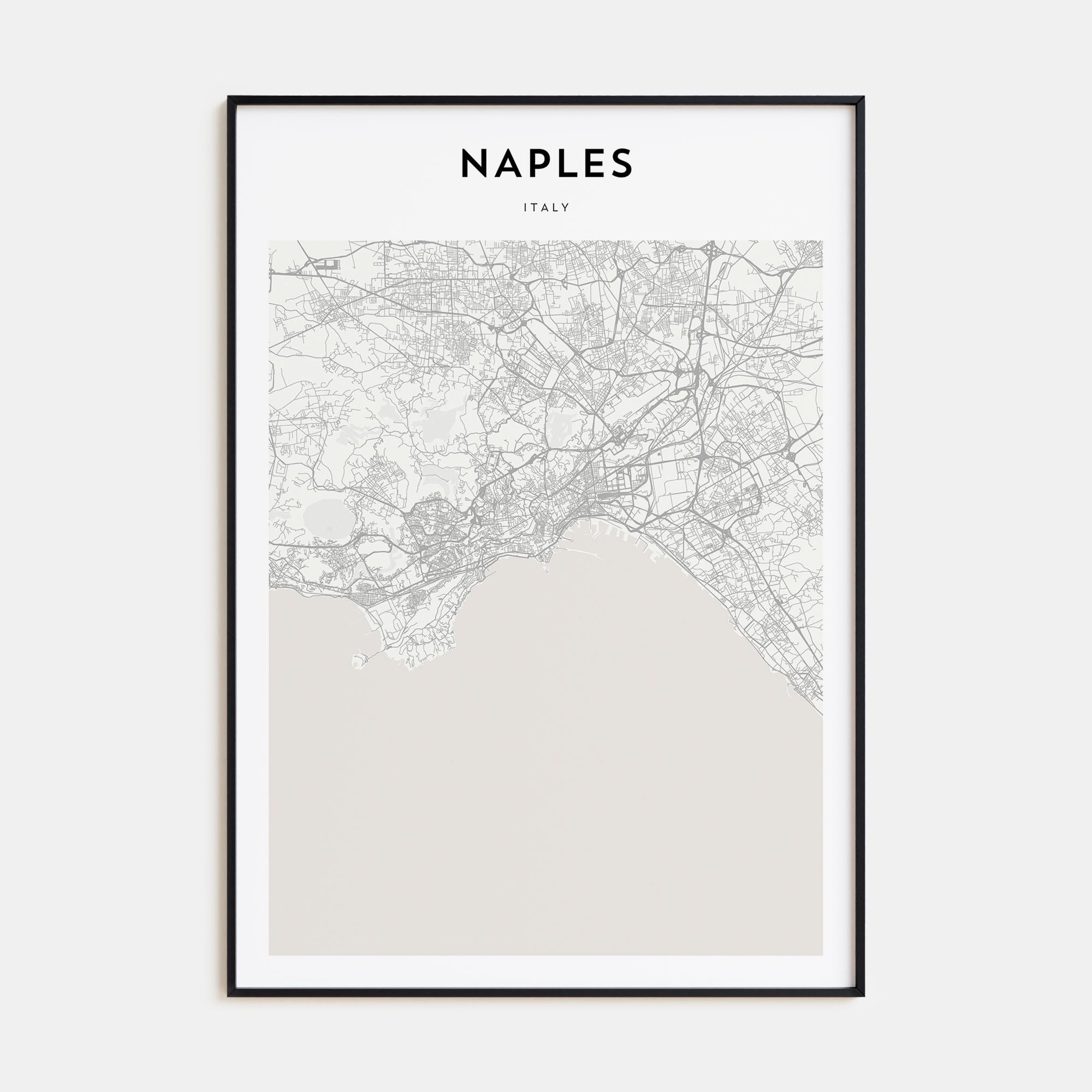 Naples, Italy Map Portrait Poster