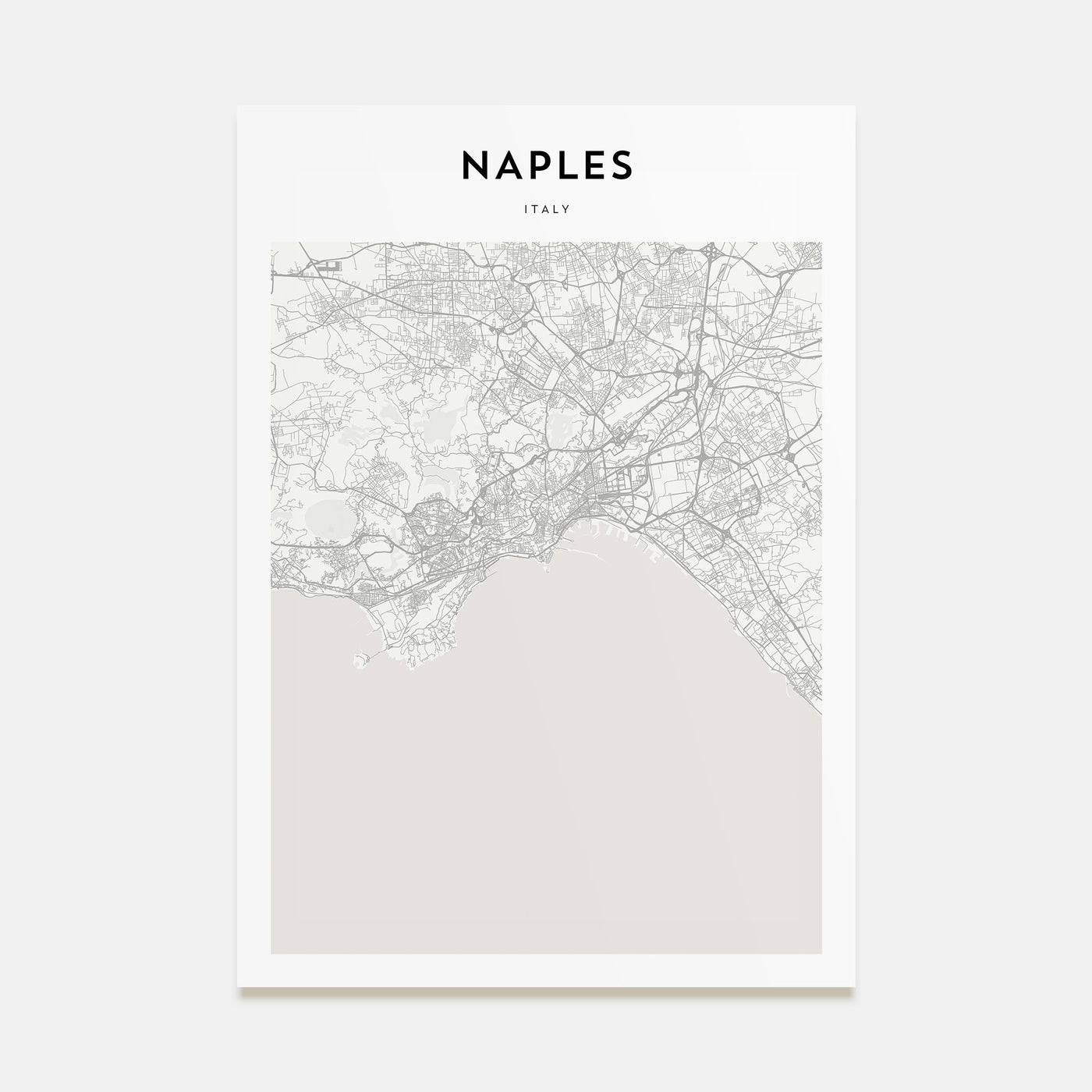 Naples, Italy Map Portrait Poster