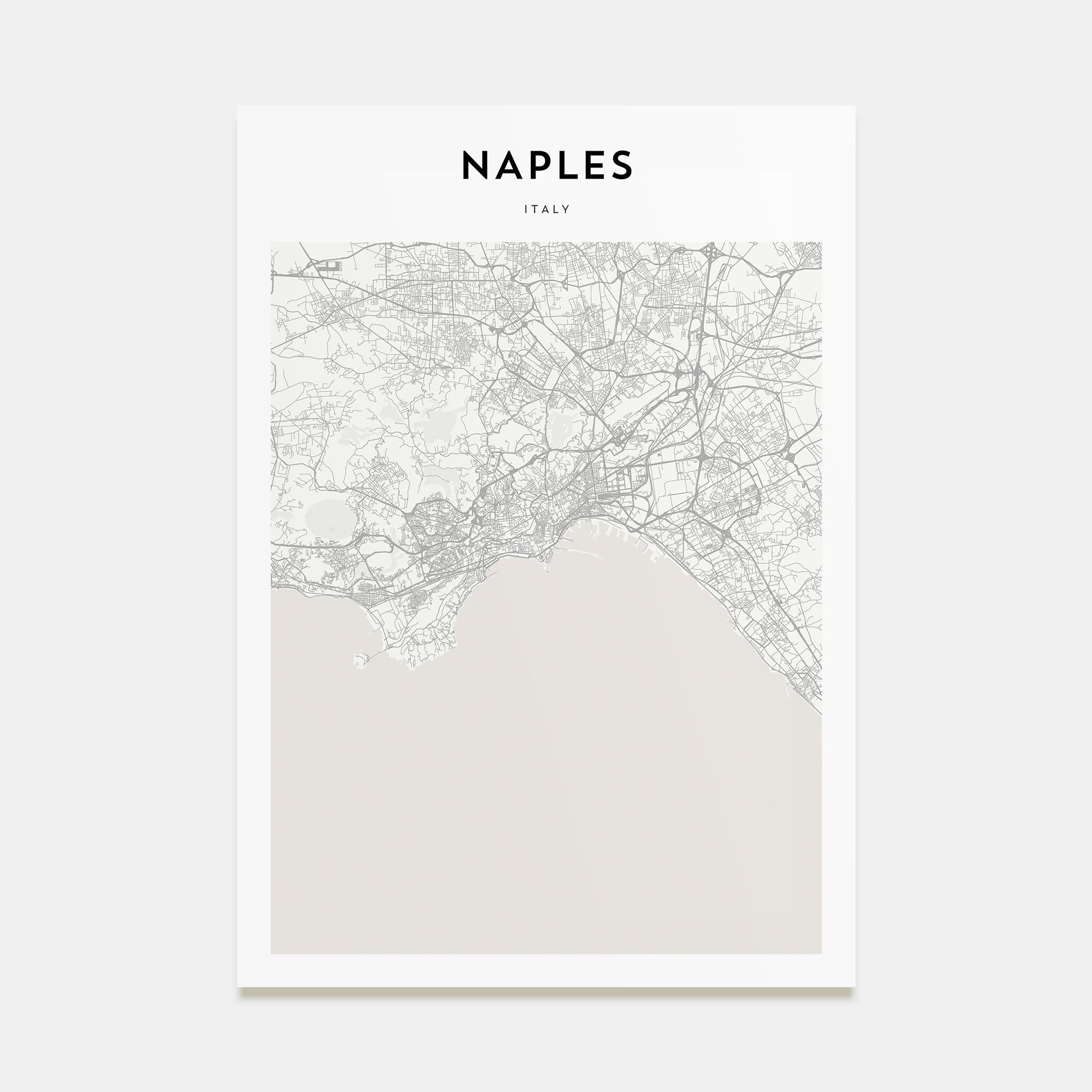 Naples, Italy Map Portrait Poster