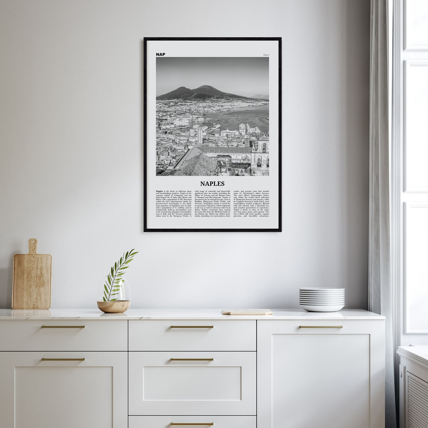Naples, Italy Travel B&W No 1 Poster