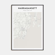Narragansett Map Portrait Poster