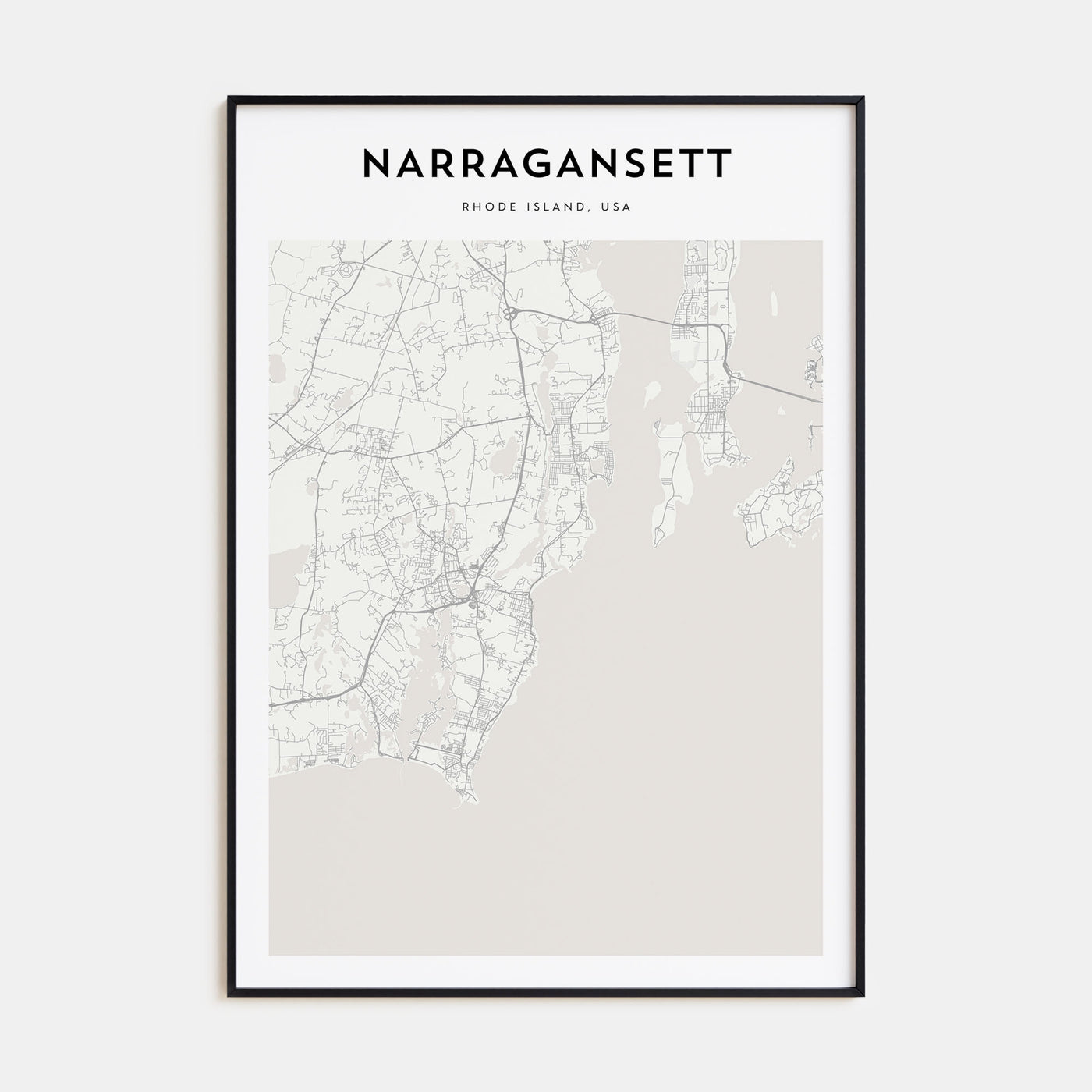 Narragansett Map Portrait Poster