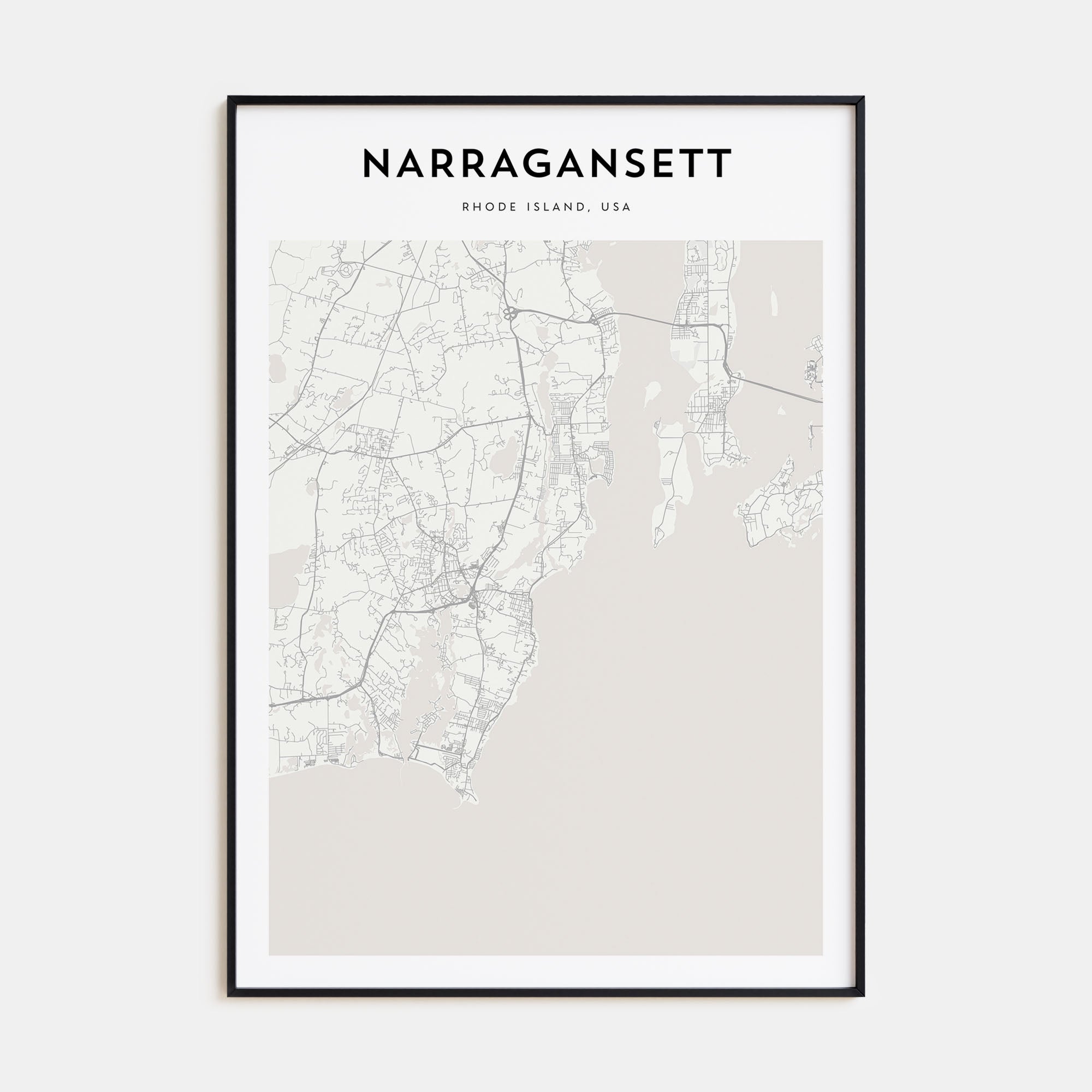 Narragansett Map Portrait Poster