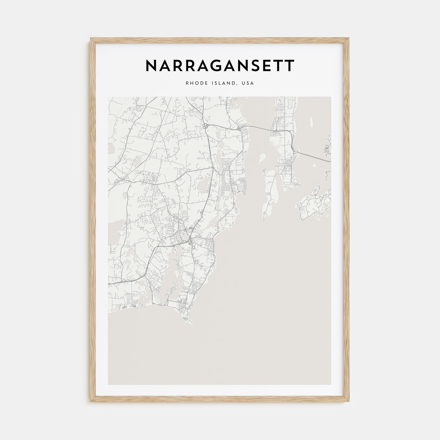 Narragansett Map Portrait Poster