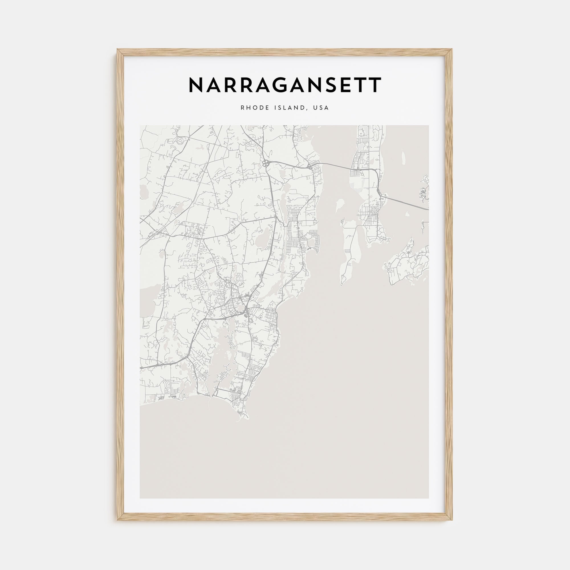 Narragansett Map Portrait Poster