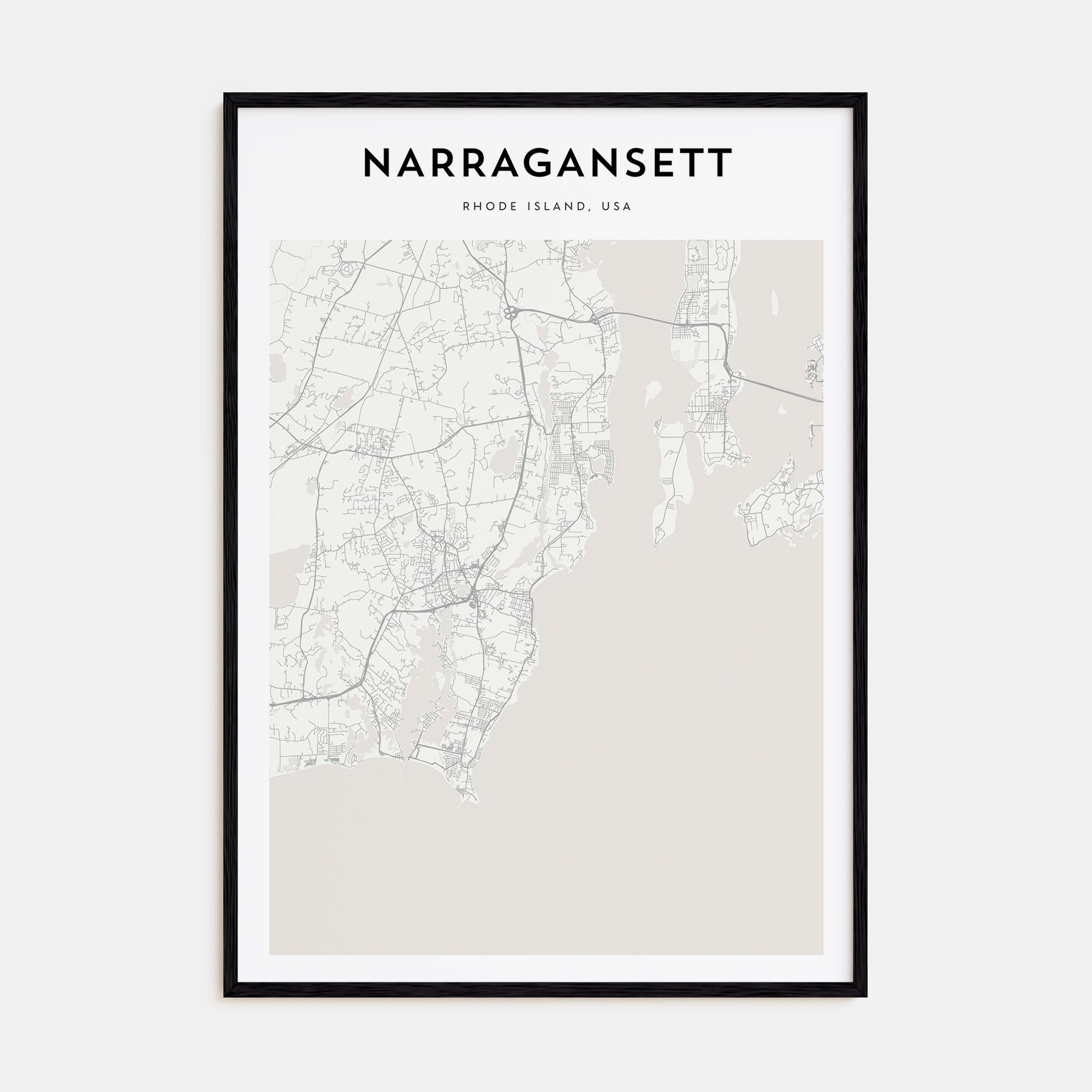 Narragansett Map Portrait Poster