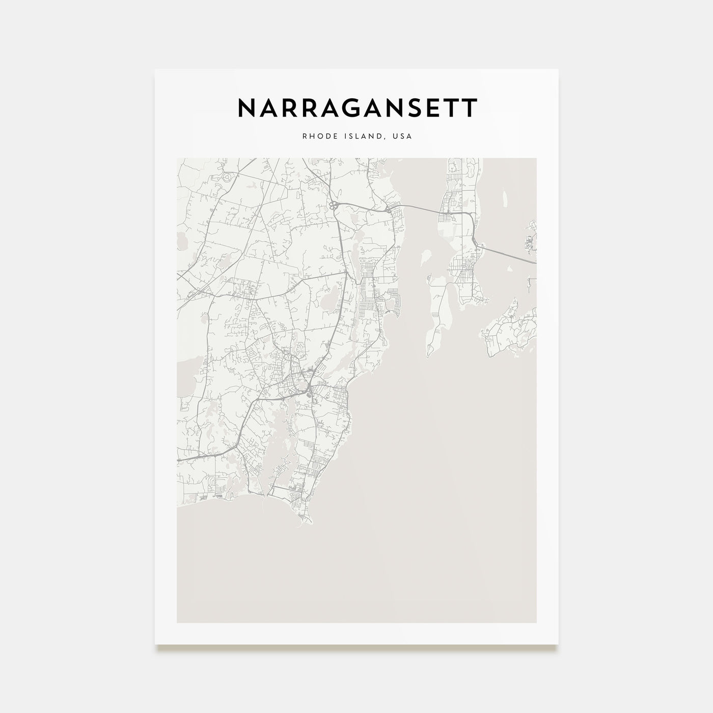 Narragansett Map Portrait Poster