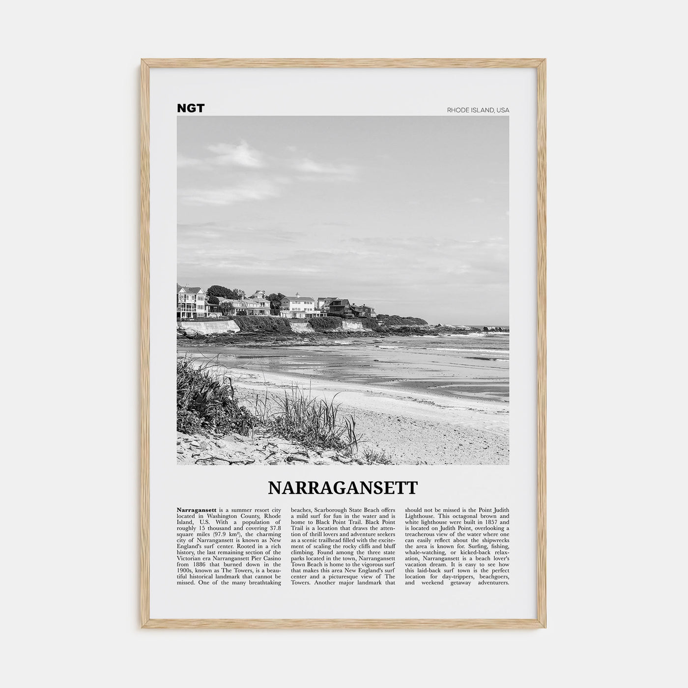 Narragansett Travel B&W No 1 Poster