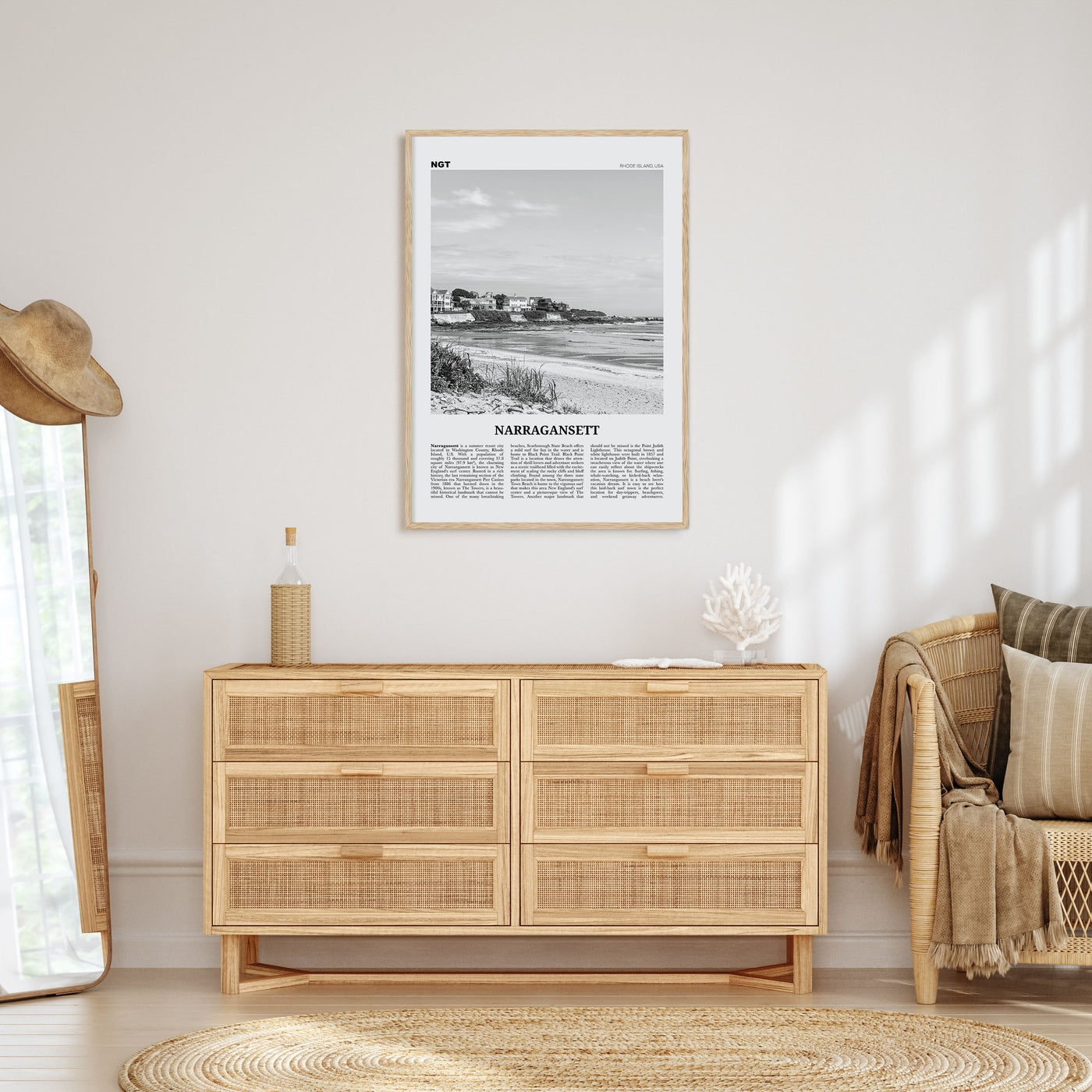 Narragansett Travel B&W No 1 Poster