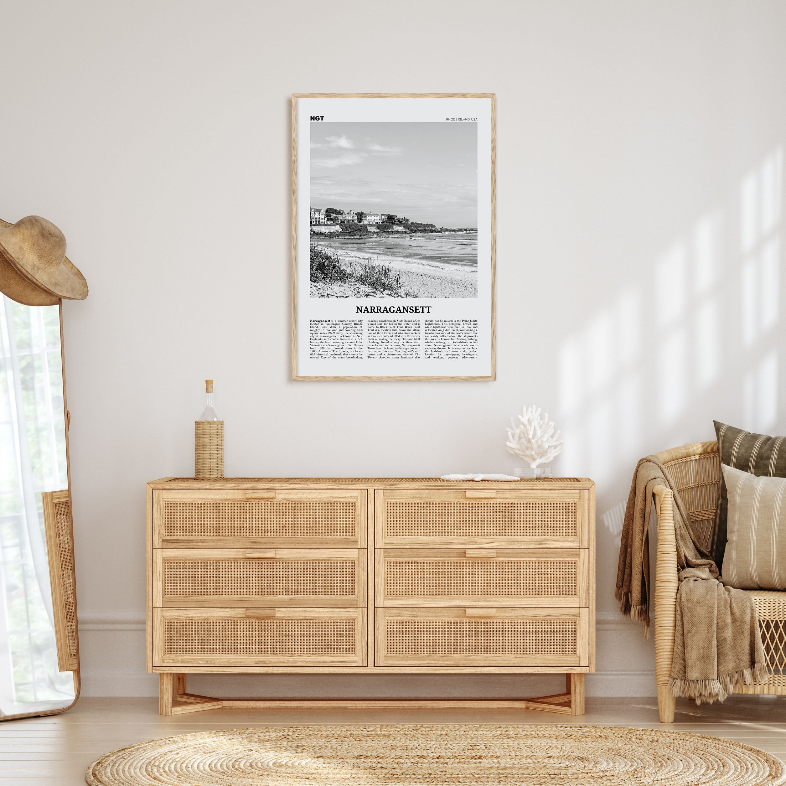 Narragansett Travel B&W No 1 Poster
