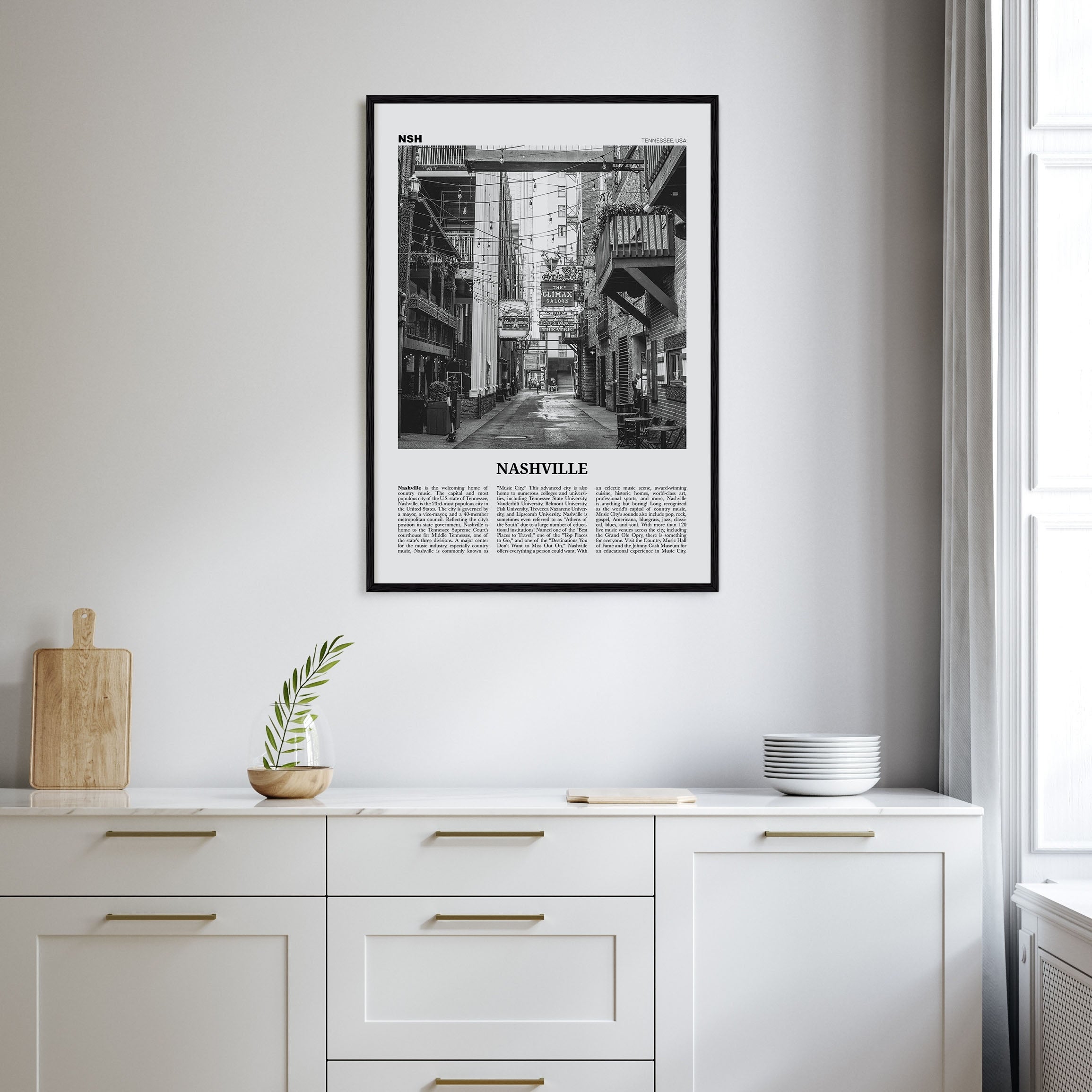 Nashville Travel B&W No 3 Poster