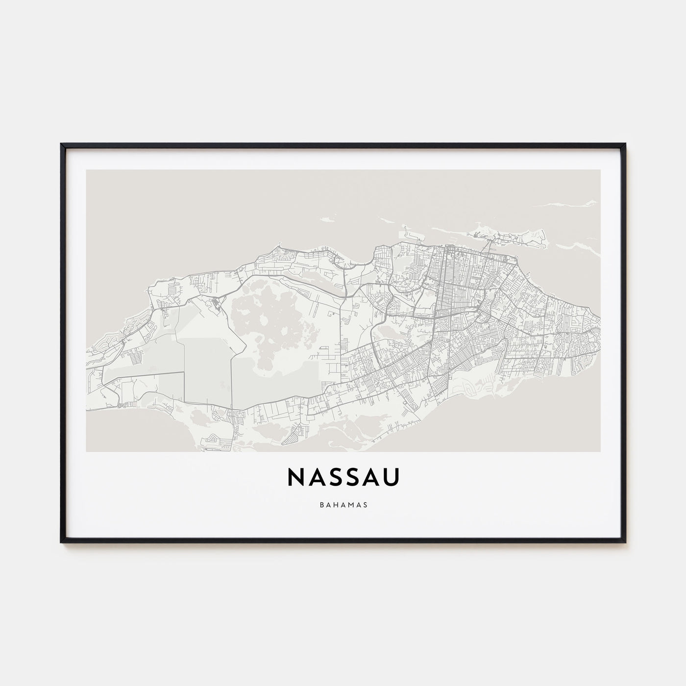 Nassau Map Landscape Poster