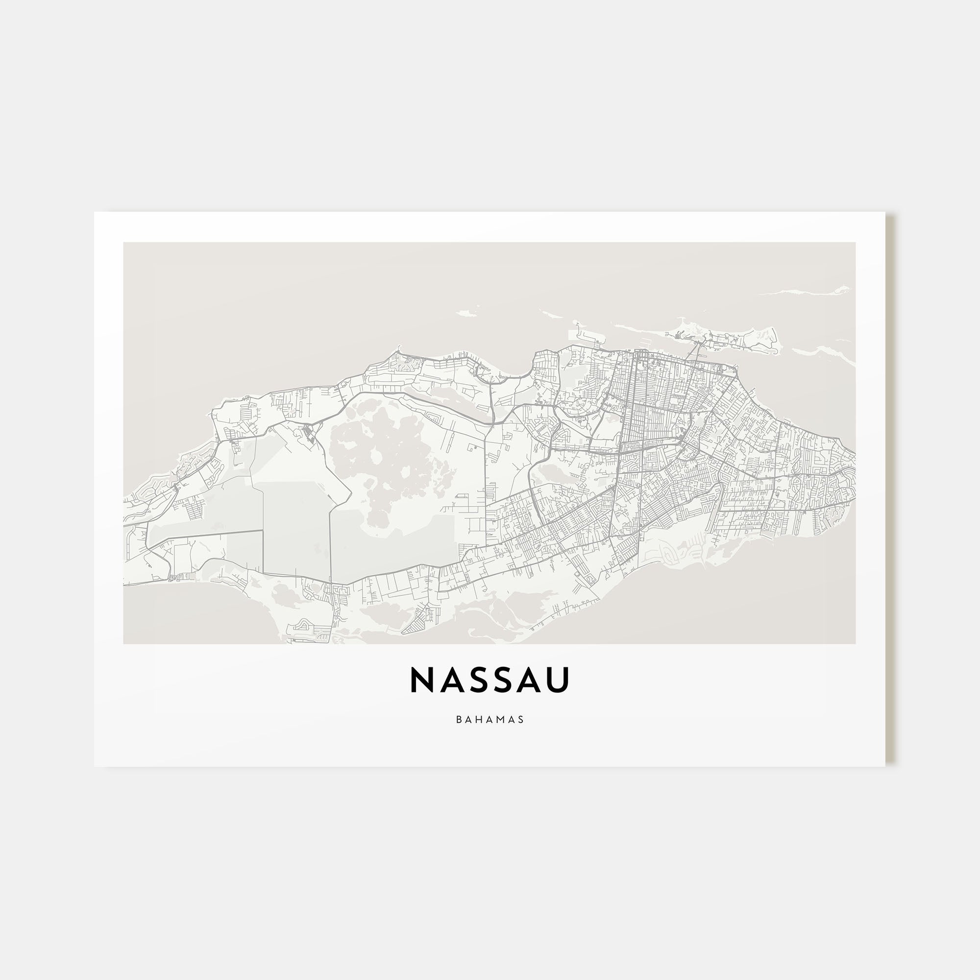 Nassau Map Landscape Poster