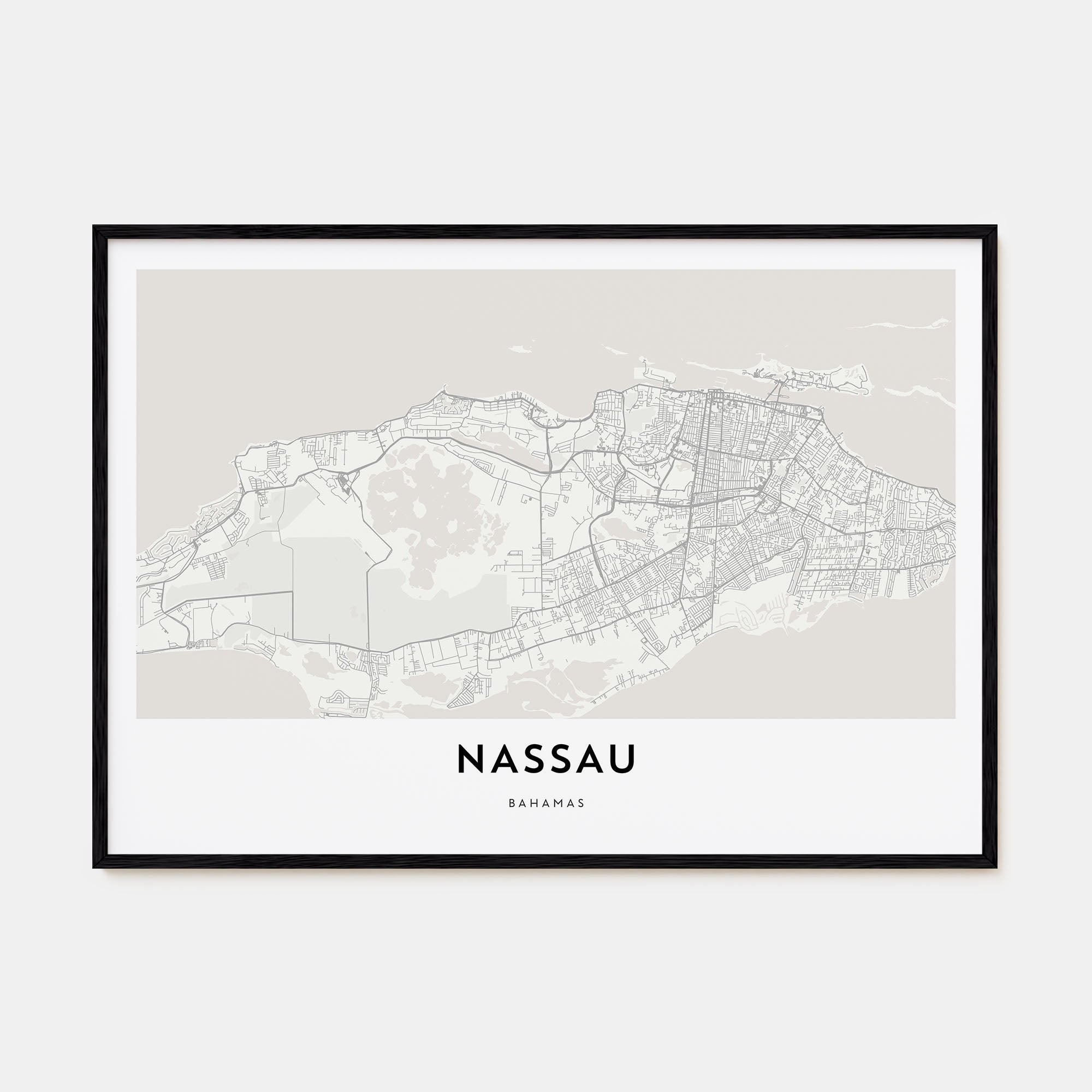 Nassau Map Landscape Poster