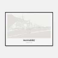 Navarre Map Landscape Poster