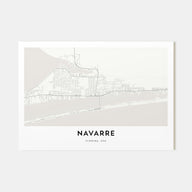 Navarre Map Landscape Poster