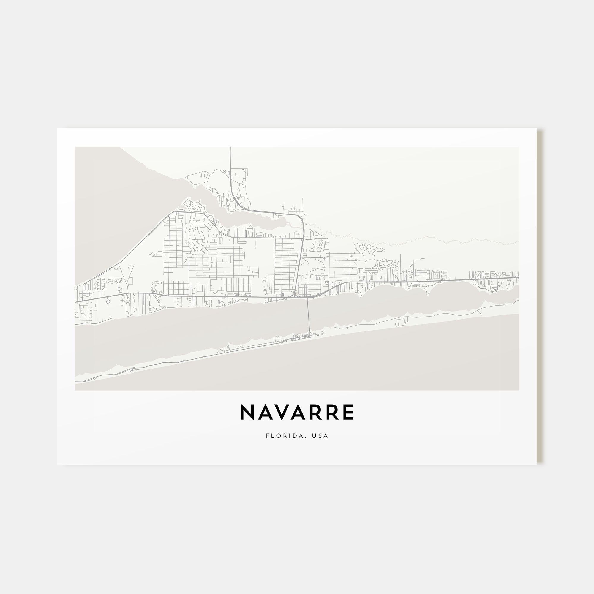 Navarre Map Landscape Poster