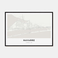 Navarre Map Landscape Poster