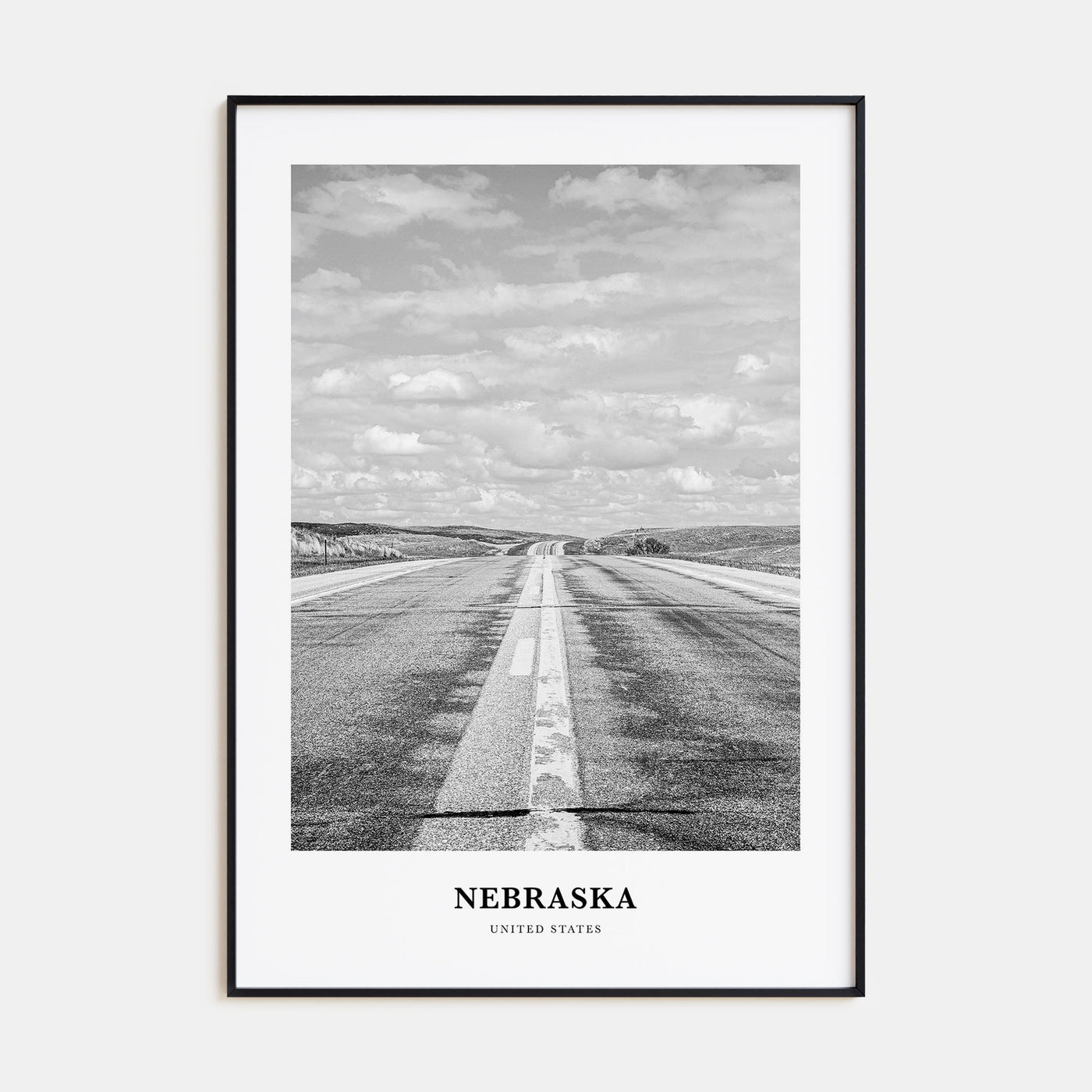 Nebraska Portrait B&W Poster