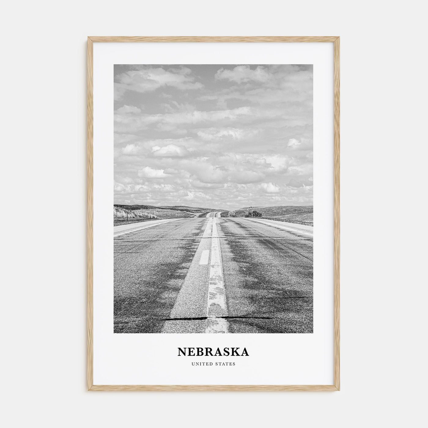 Nebraska Portrait B&W Poster