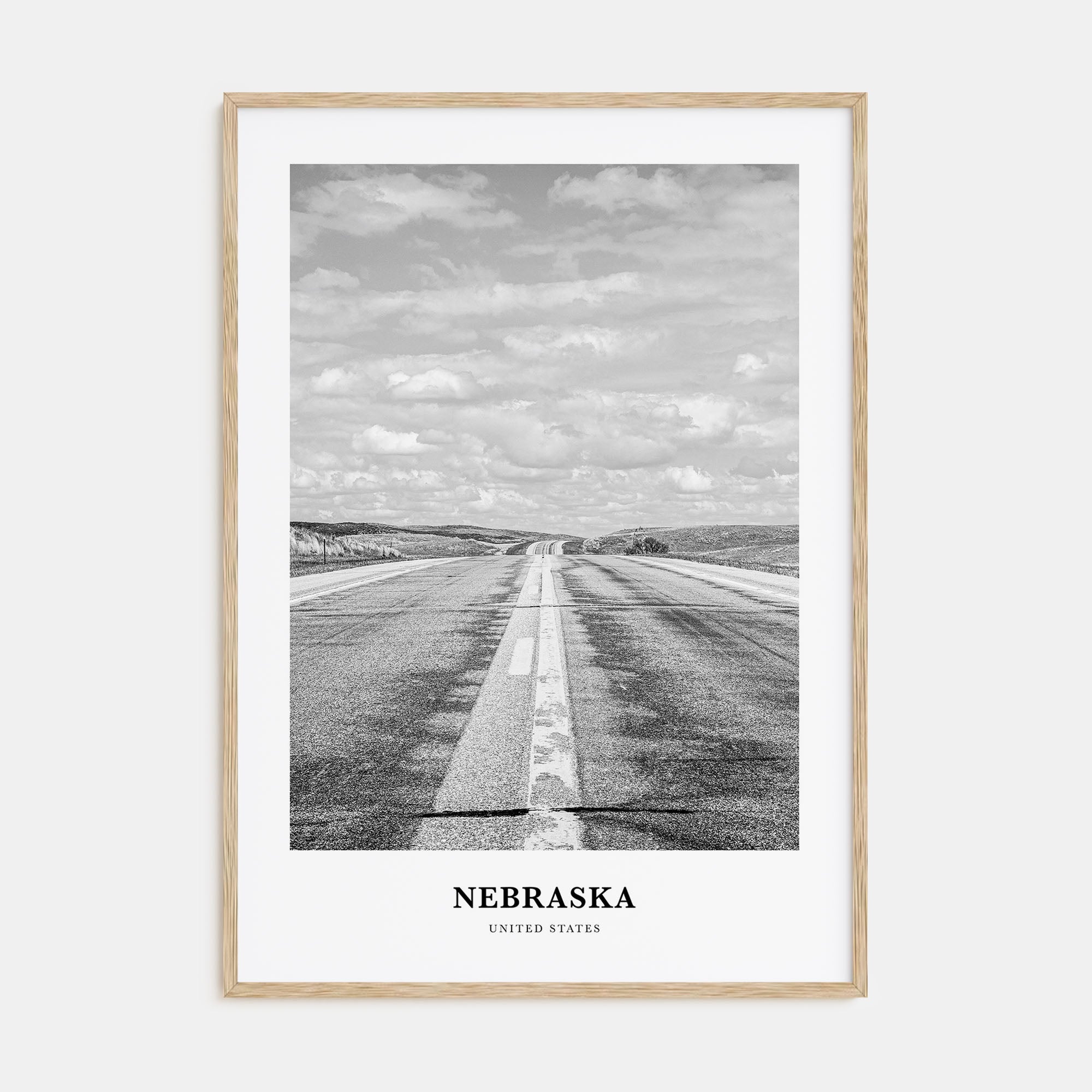 Nebraska Portrait B&W Poster