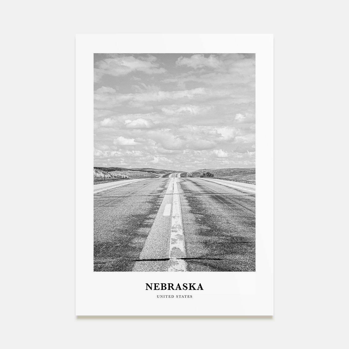Nebraska Portrait B&W Poster