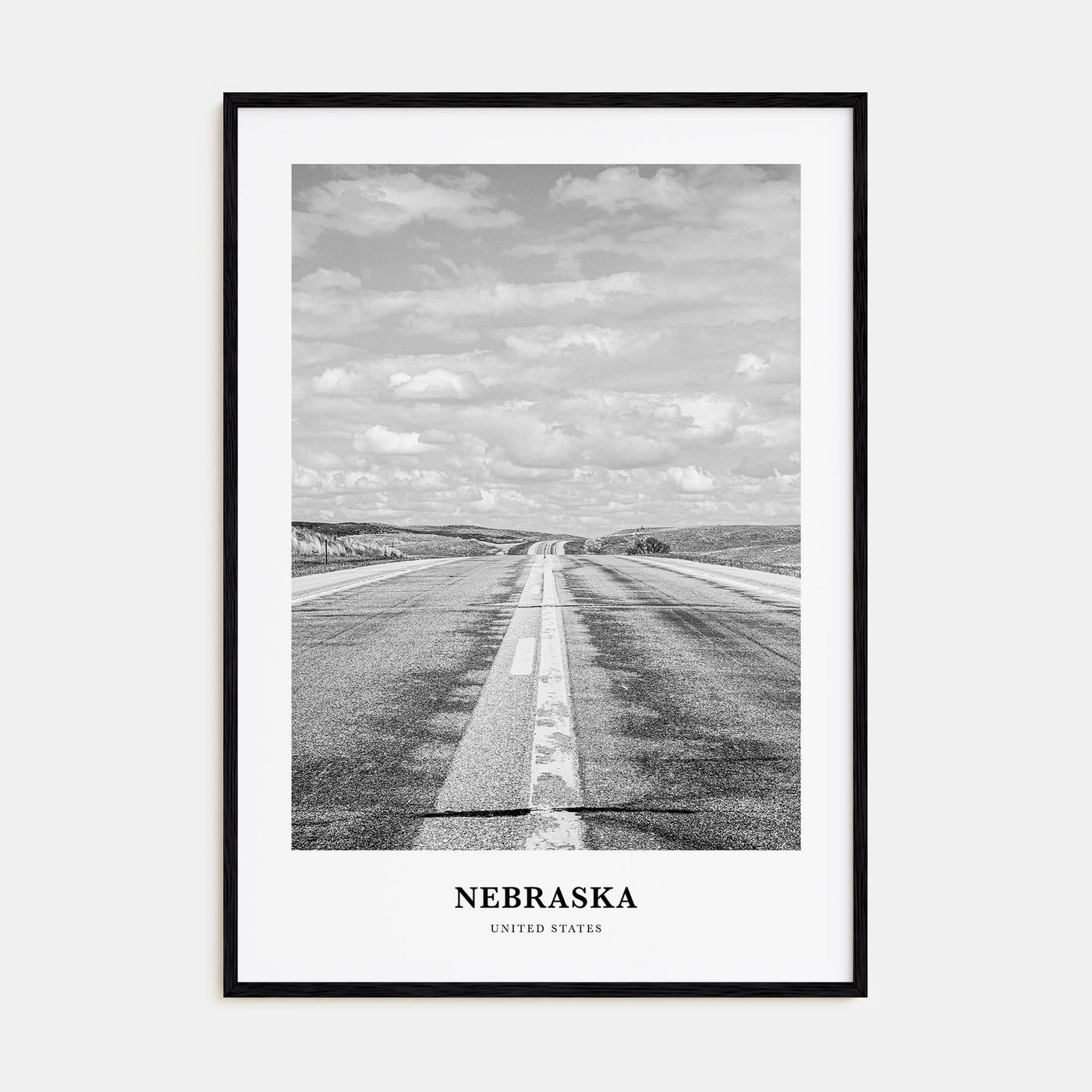 Nebraska Portrait B&W Poster