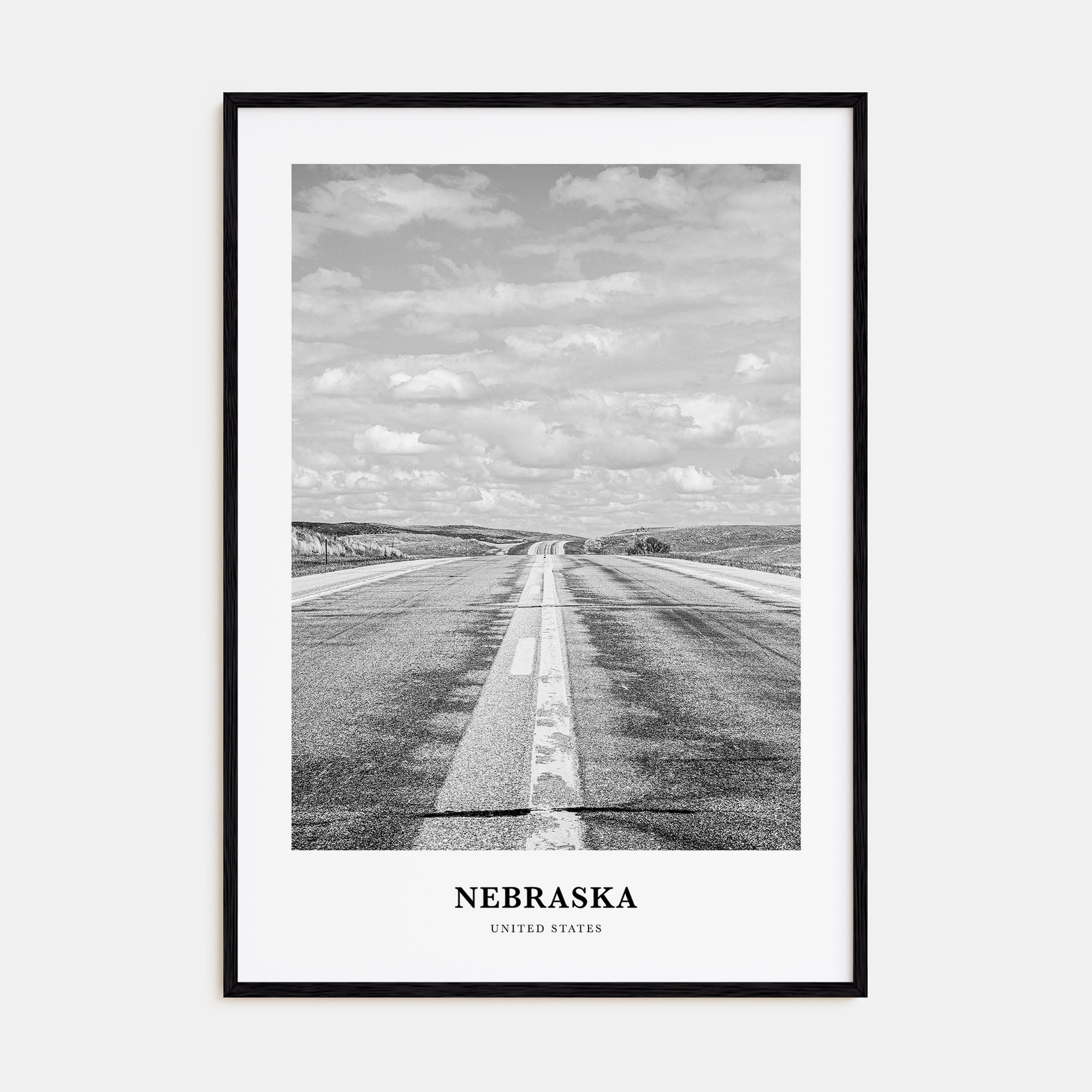 Nebraska Portrait B&W Poster