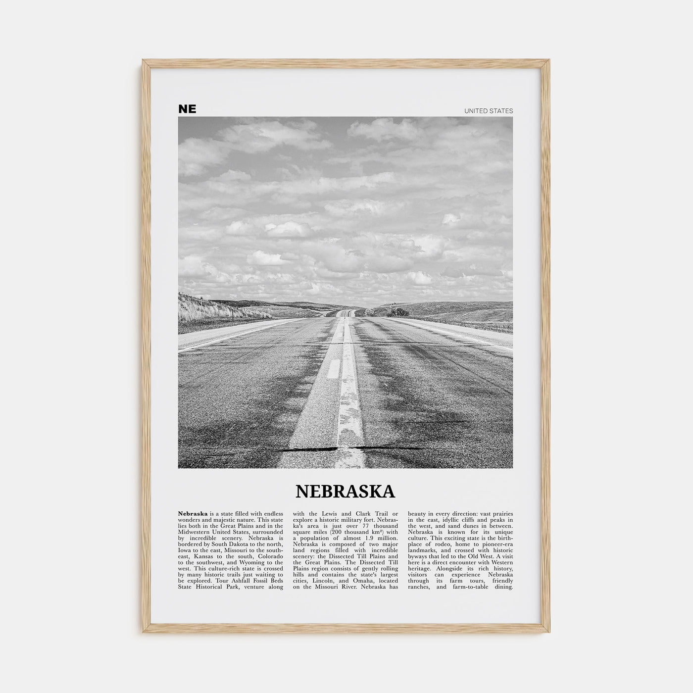 Nebraska Travel B&W No 1 Poster