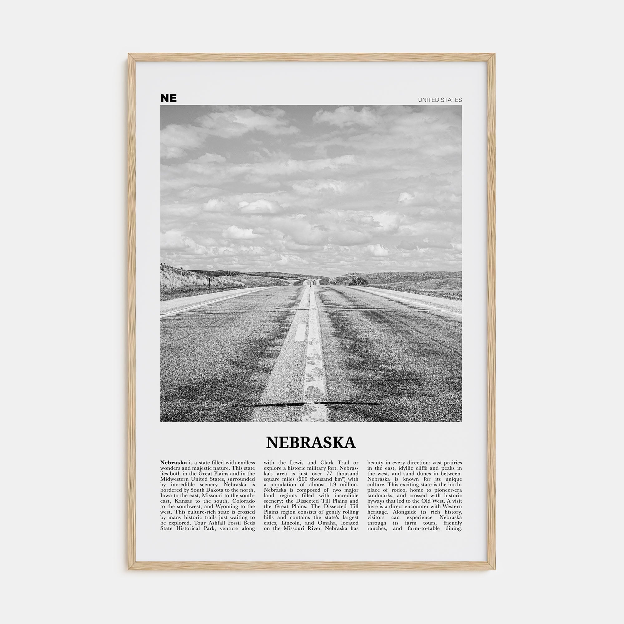 Nebraska Travel B&W No 1 Poster