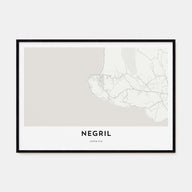 Negril Map Landscape Poster