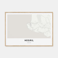 Negril Map Landscape Poster