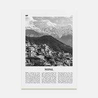 Nepal Travel B&W No 1 Poster