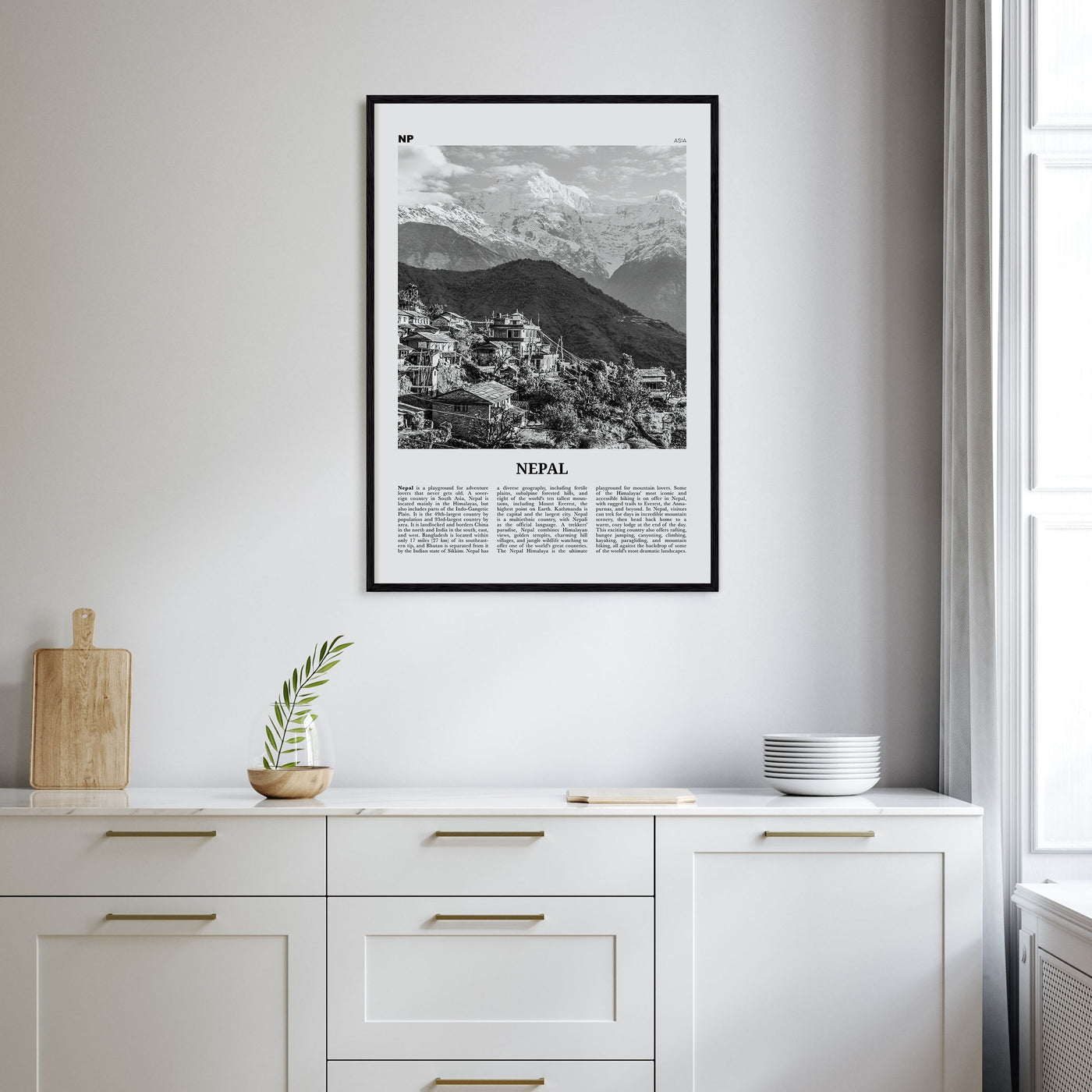 Nepal Travel B&W No 1 Poster